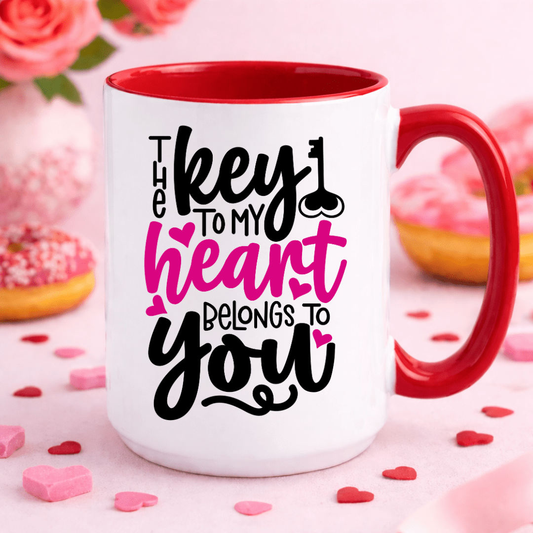 The Key to My Heart Belongs to You 15oz Accent Coffee Mug - 931 Graphics